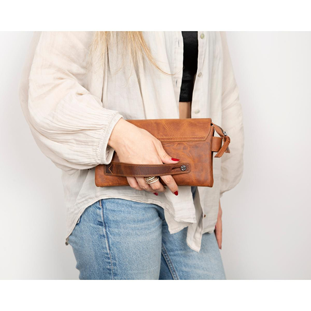 Bloominbag Bloom Rust Elevated Brown Clutch Bag görseli 4