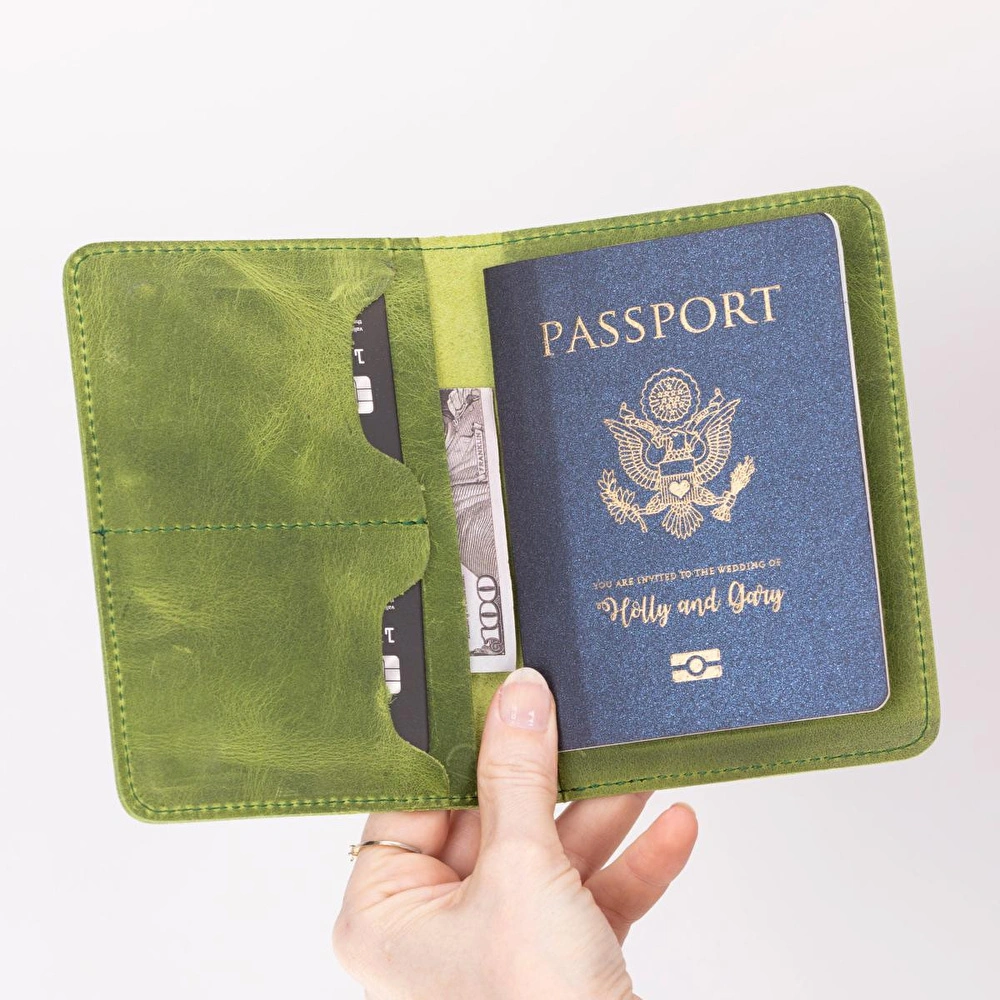 Bloominbag Viaggio Voyager Olive Chic Deri Pasaport Ve Kart Kılıfı görseli 2