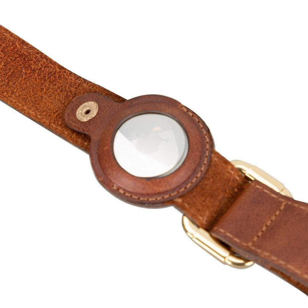Bloominbag Bloompaw Brown Airtag Yuvalı Hakiki Deri Pet Tasma görseli 2