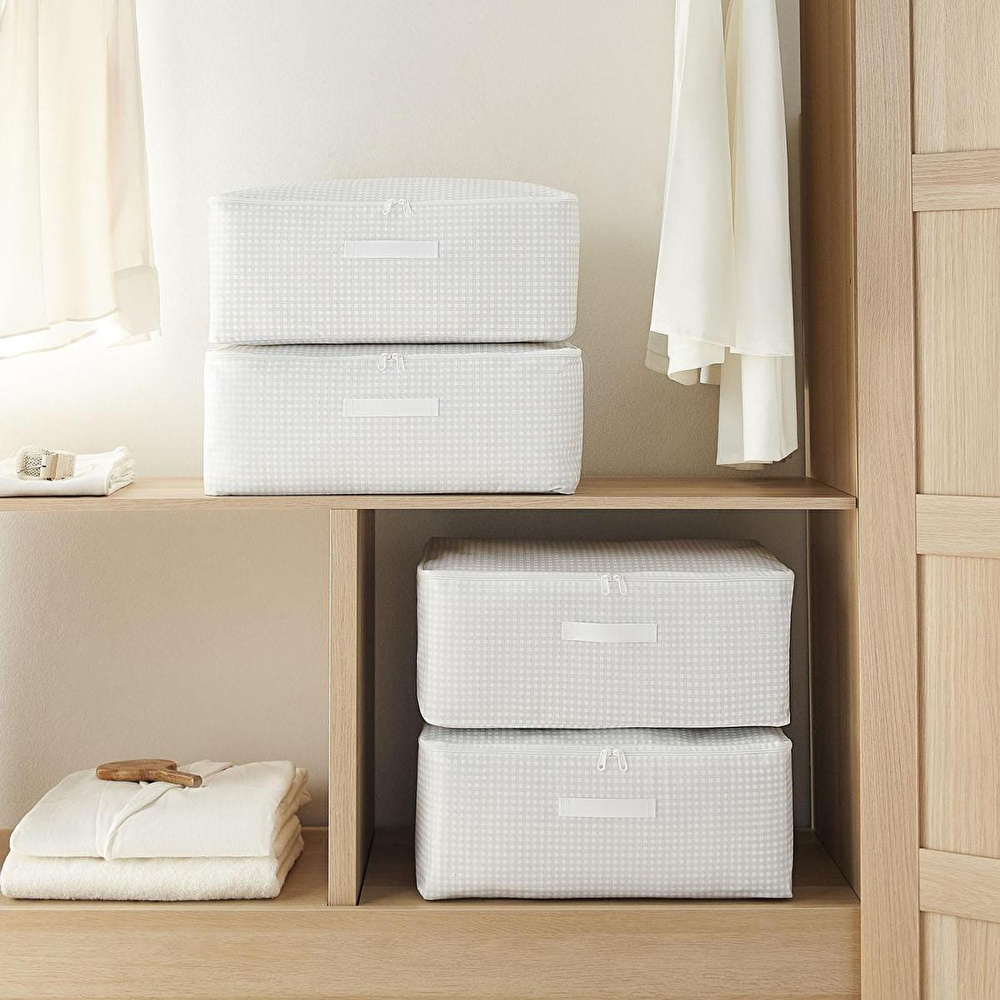 Home Wave 4'lü Orta Boy Gri Pötikare Hurç Set 52 X 28 X 21 Cm görseli 1