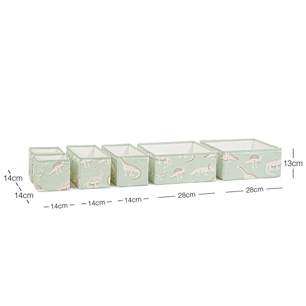 Ocean Home Textile 6'lı Çocuk Odası Dinozor Çekmece İçi Düzenleyici Kutu görseli 2