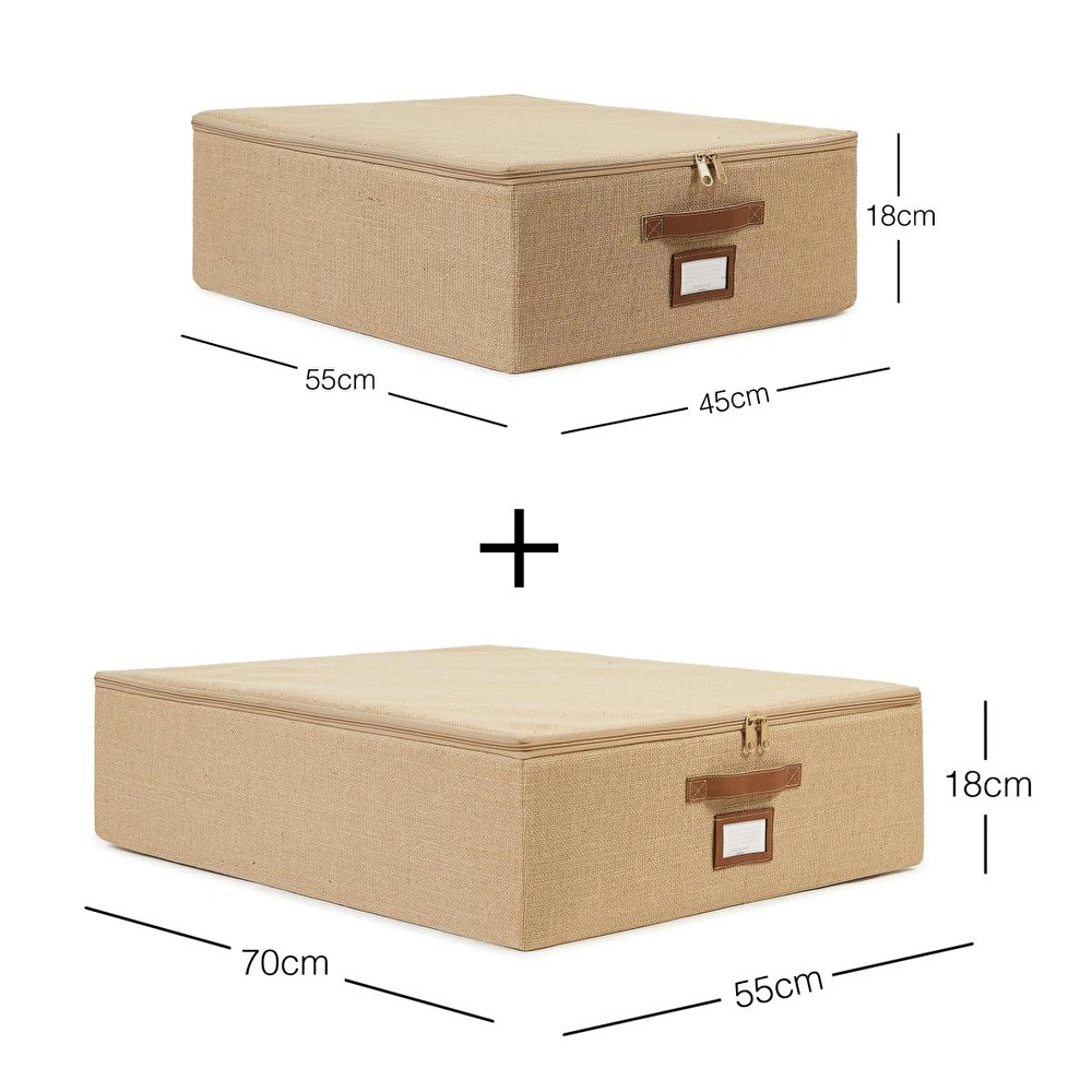 Ocean Home Textile 2'li Jüt Destekli Hurç Set 45 X 55 X 18 + 55 X 70 X 18 Cm görseli 3