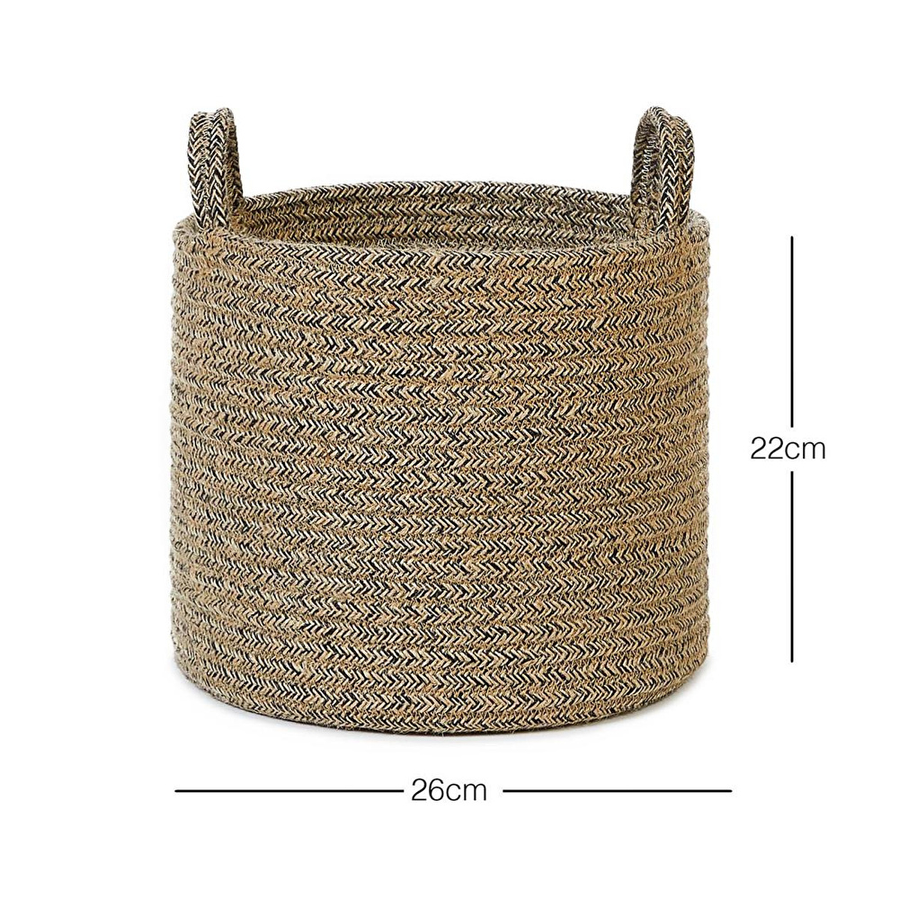 Ocean Home Textile Siyah Kırçıllı Jüt Halat Sepet 26 X 22 Cm görseli 2