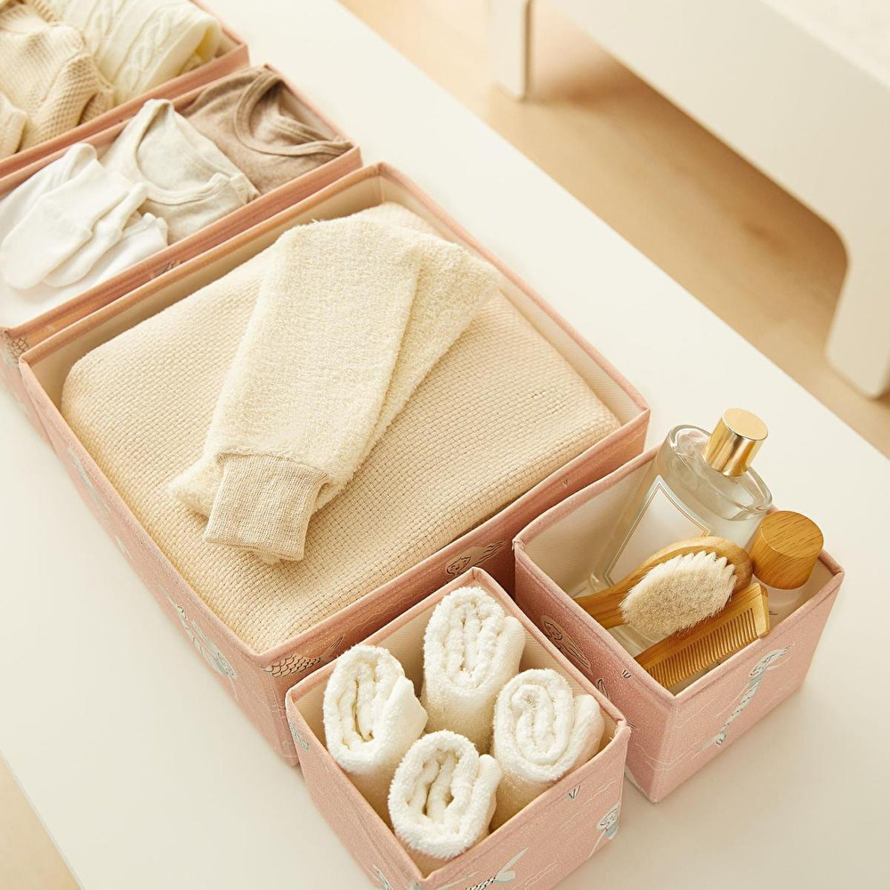Ocean Home Textile 6'lı Çocuk Odası Deniz Kızı Çekmece İçi Düzenleyici Kutu görseli 5