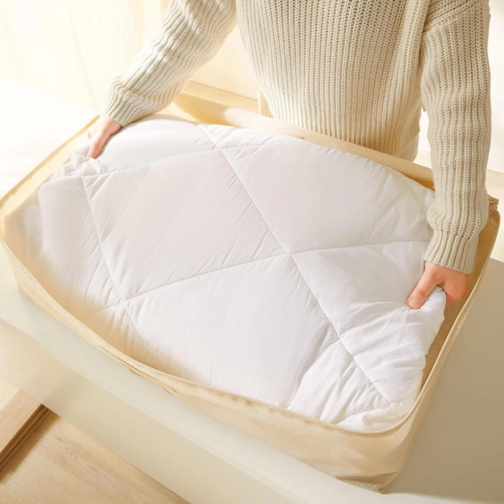 Ocean Home Textile 2'li Mega Boy Bej Balıksırtı Baza Altı Hurç Set 74 X 46 X 22 Cm görseli 5