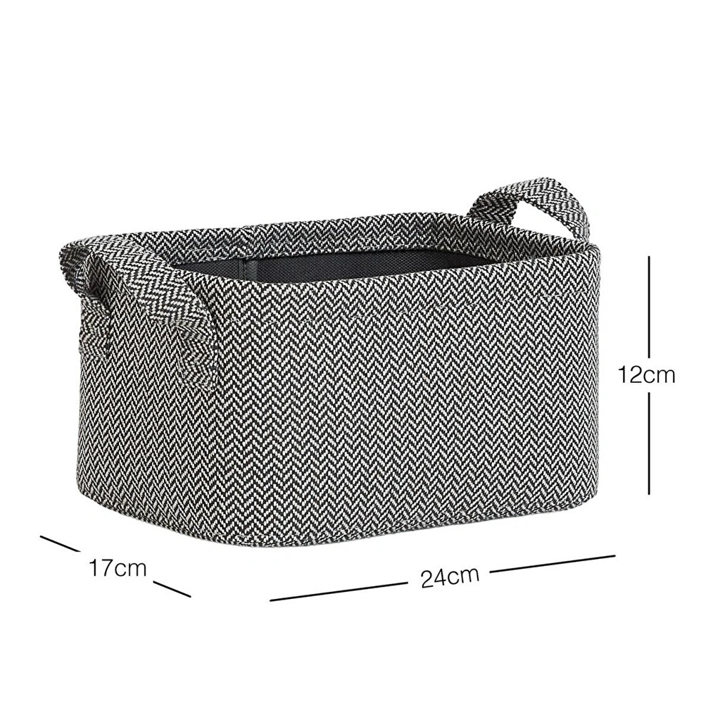 Ocean Home Textile Antrasit Renk Dokulu Kumaş Sepet 24 X 17 X 12 Cm görseli 2