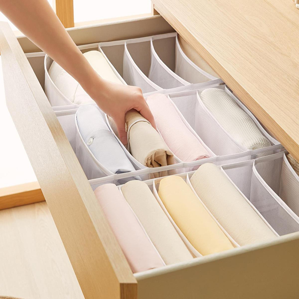 Ocean Home Textile 3'lü 7 Bölmeli Beyaz Renk File Çekmece İçi Düzenleyici Set görseli 3