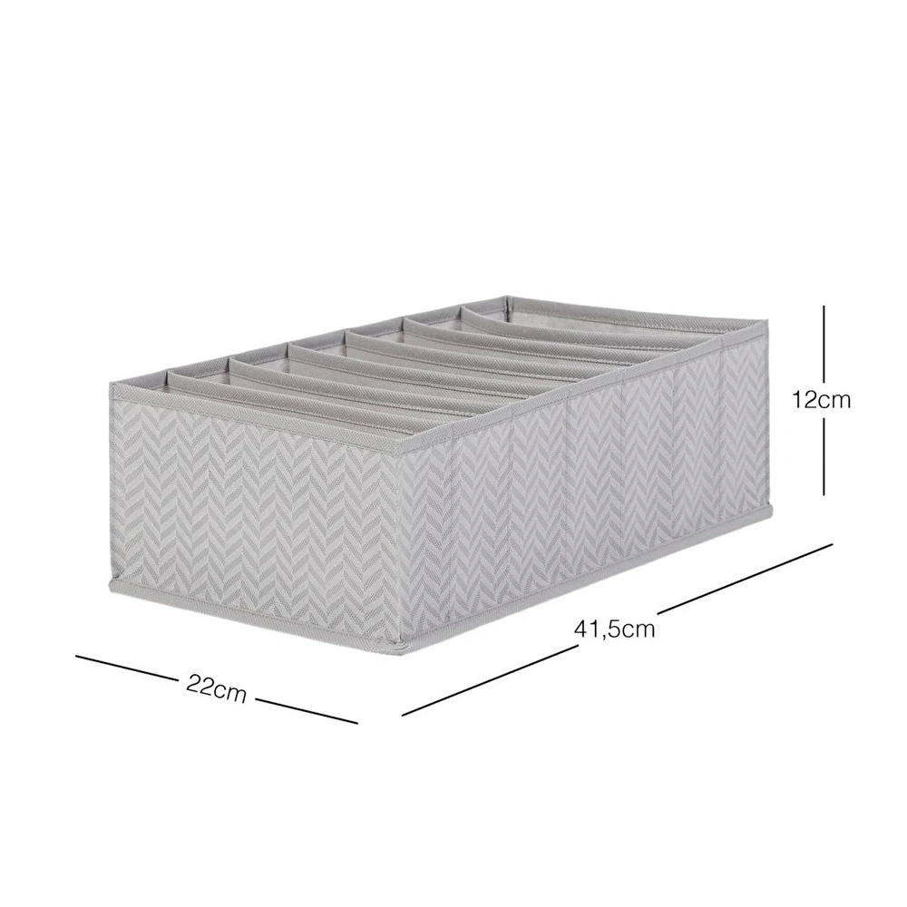 Ocean Home Textile 7 Bölmeli Gri Balıksırtı Çekmece Düzenleyici 22 X 41,5 X 12 Cm görseli 2