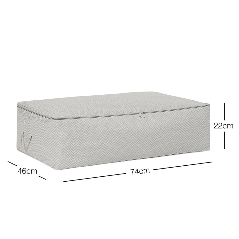 Ocean Home Textile Mega Boy Gri Balıksırtı Baza Altı Hurç 74 X 46 X 22 Cm görseli 2