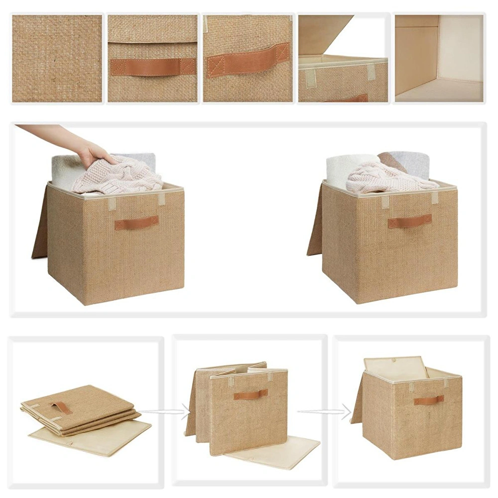 Ocean Home Textile 2'li Jüt Kapaklı Kutu Set 30x30x30 Cm görseli 4