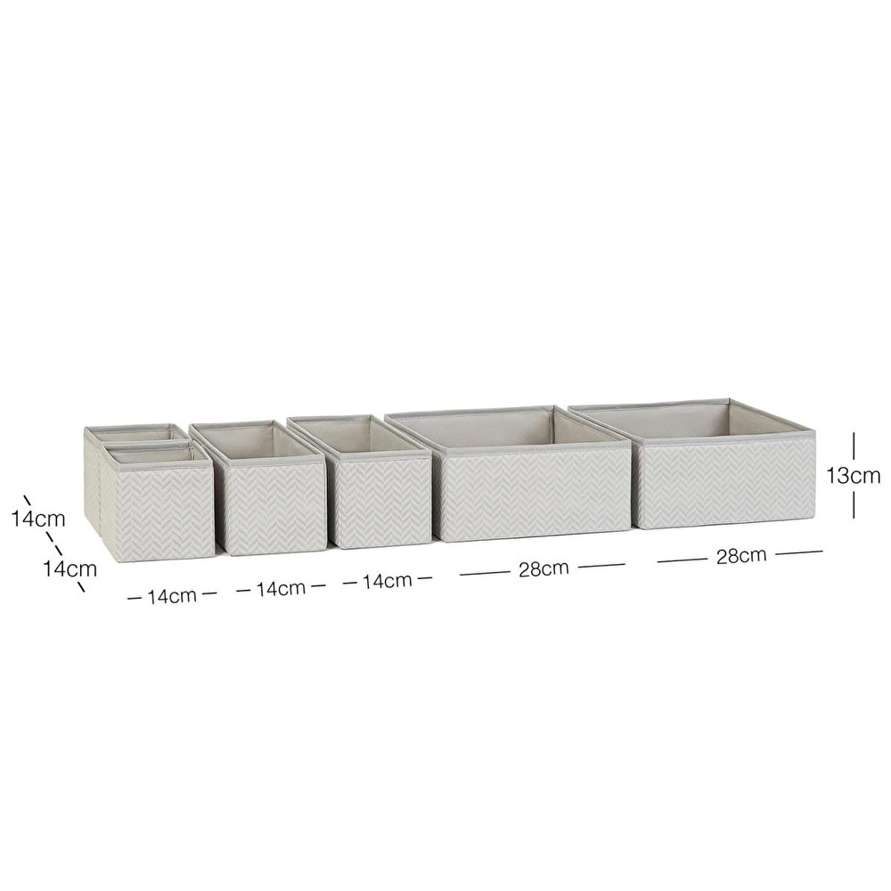 Ocean Home Textile 6'lı Gri Balıksırtı Çekmece İçi Düzenleyici Kutu 2 Adet 28 X 28 X 13 / 2 Adet 28 X 13 X 13 / 2 Adet 14 X 14 X 1 görseli 2