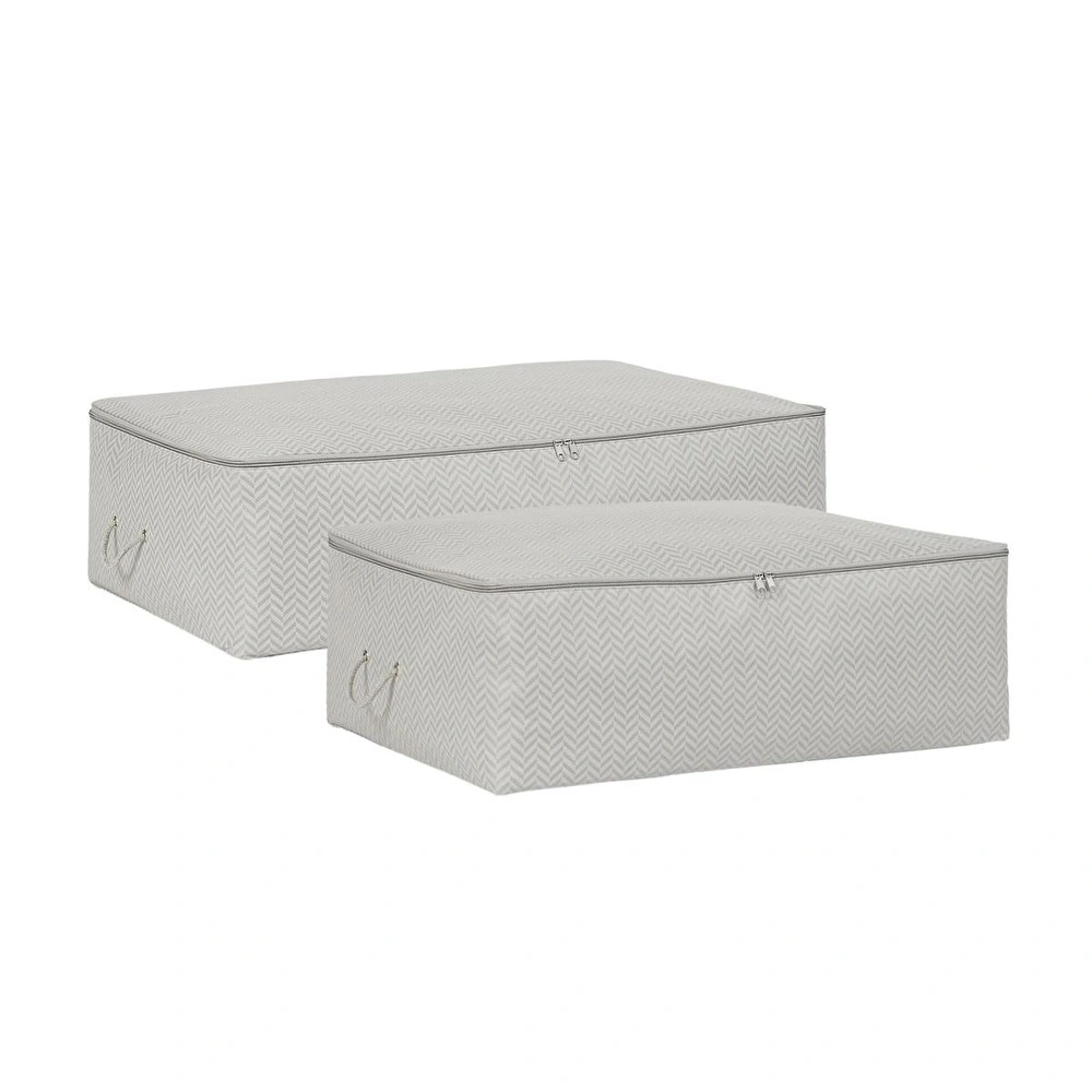 Ocean Home Textile 2'li Gri Balıksırtı Baza Altı Hurç Set görseli 2