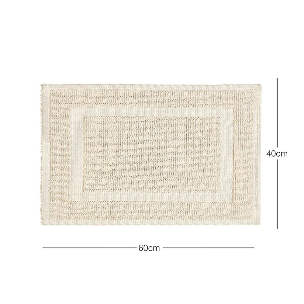 Ocean Home Textile Yıkanabilir Pamuklu Ekru Renk Banyo Paspası 40 X 60 Cm görseli 2