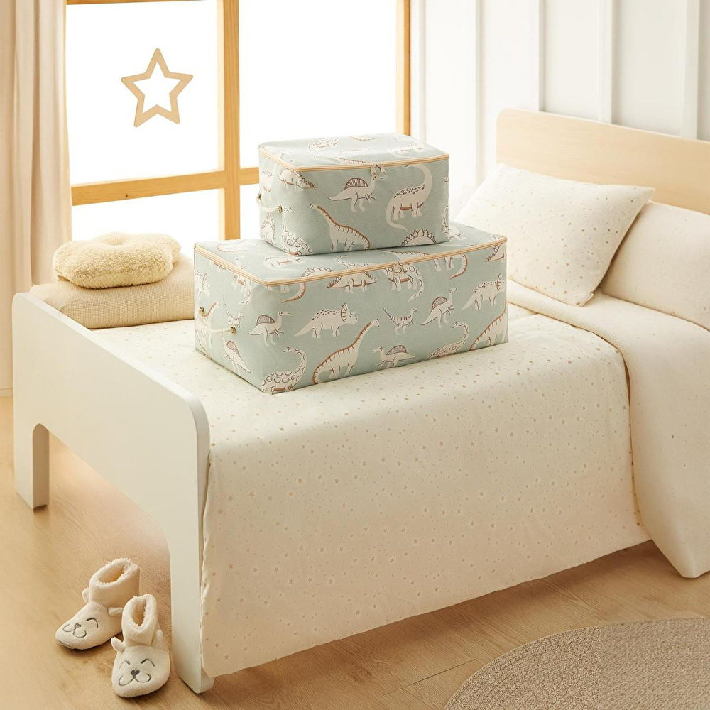 Ocean Home Textile 2'li Çocuk Odası Dinozor Hurç Set 1 Adet 30 X 22 X 18 / 1 Adet 52 X 28 X 21 Cm görseli 2