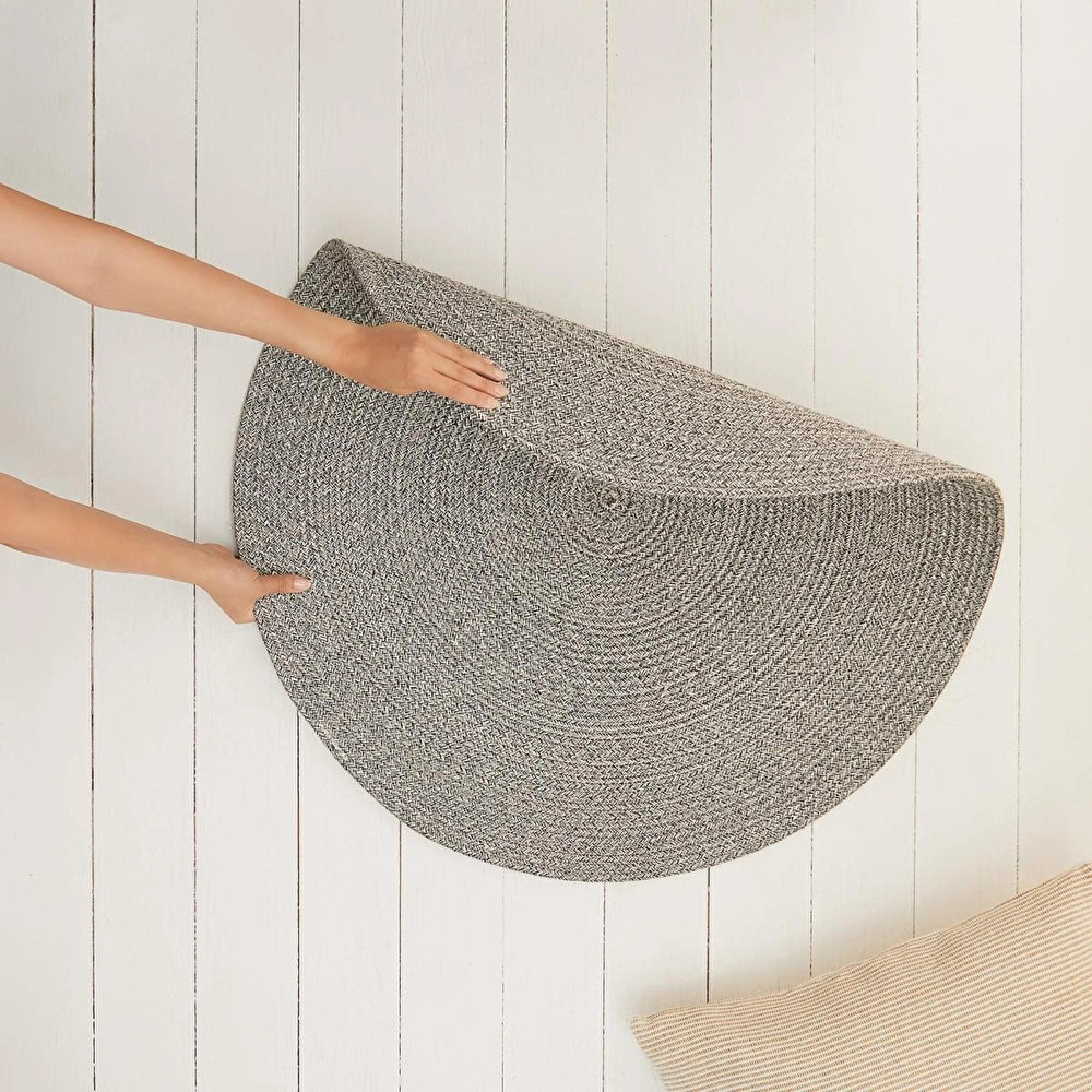 Ocean Home Textile Yıkanabilir Gri Kırçıllı Pamuklu Halı Kilim Ø 80 Cm görseli 4
