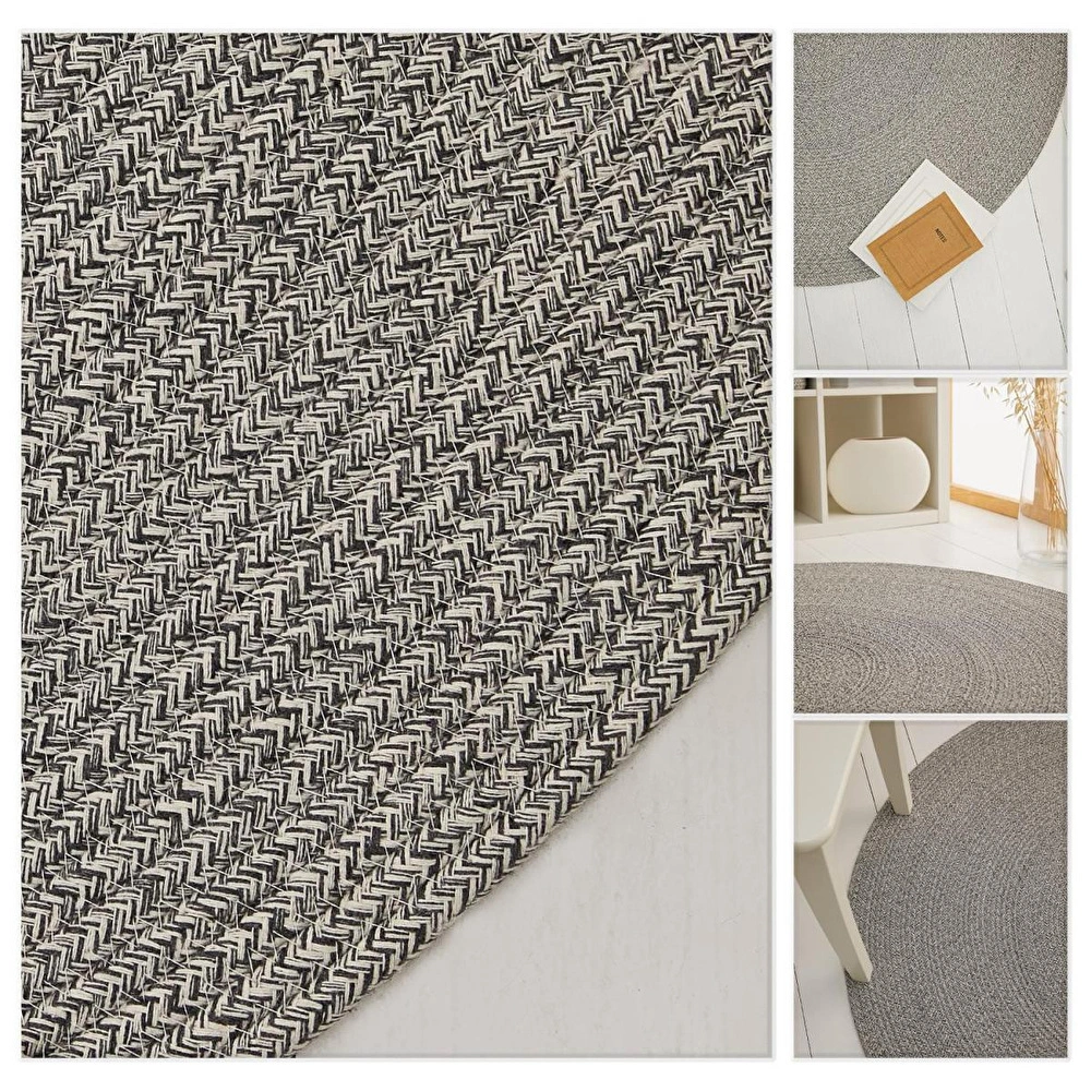 Ocean Home Textile Yıkanabilir Gri Kırçıllı Pamuklu Halı Kilim Ø 80 Cm görseli 2