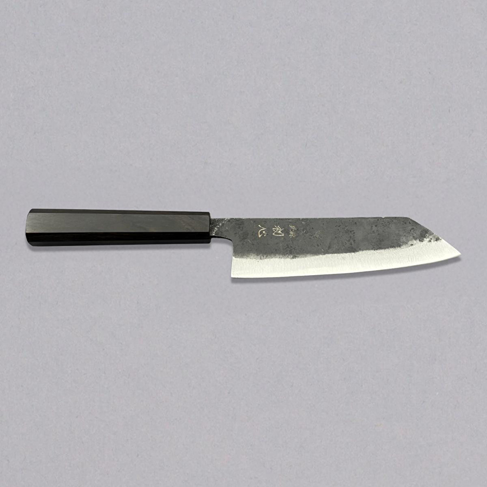 Hatsukokoro Bunka Şef Bıçağı - Aogami #2 - Kurouchi 165mm - Abanoz Sap görseli 1