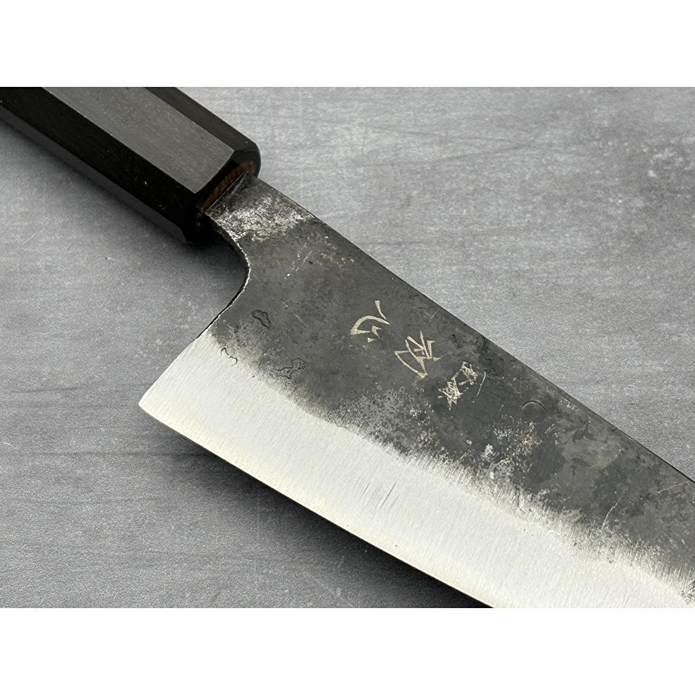 Hatsukokoro Ko Bunka Şef Bıçağı - Aogami #2 - Kurouchi 120mm - Abanoz Sap görseli 2
