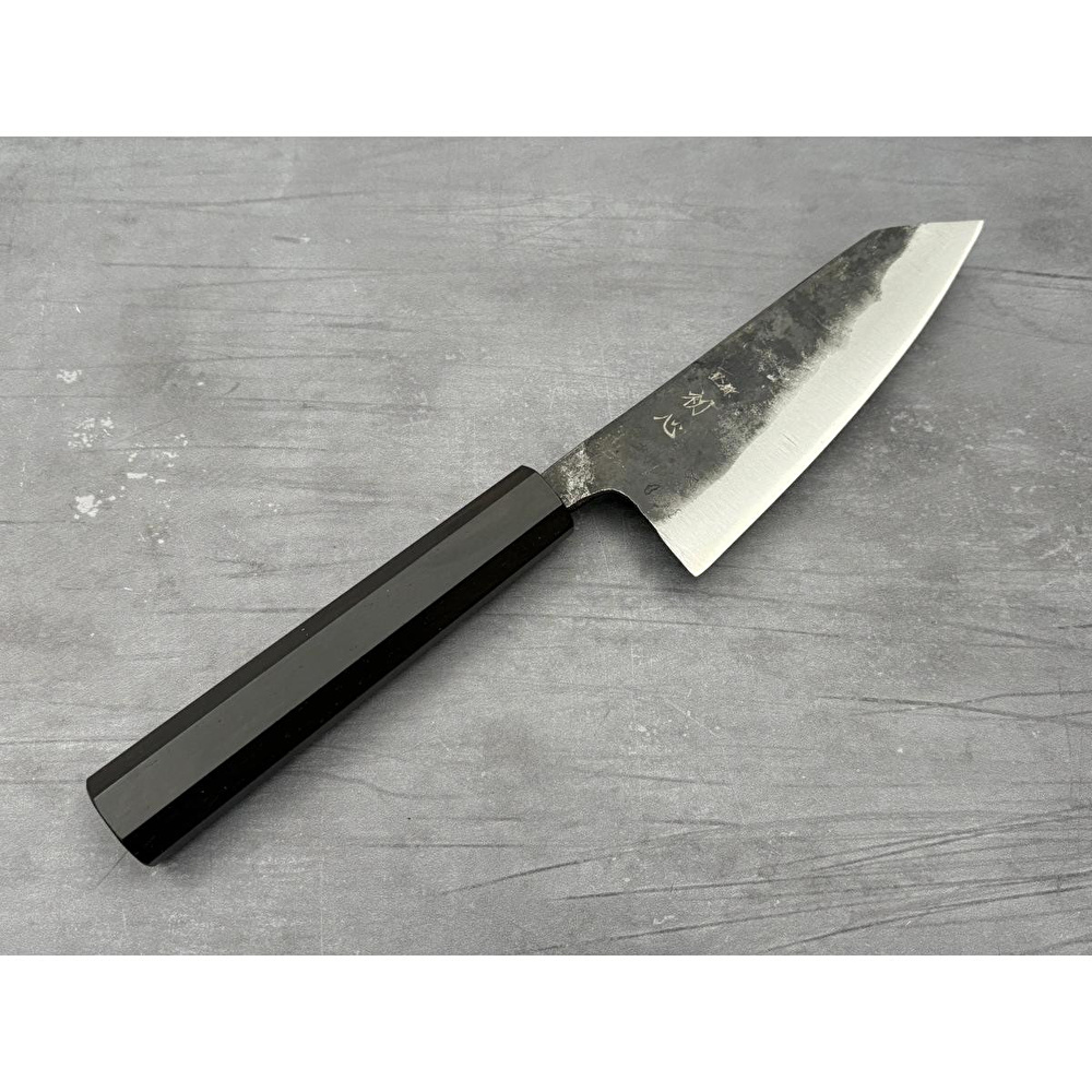 Hatsukokoro Ko Bunka Şef Bıçağı - Aogami #2 - Kurouchi 120mm - Abanoz Sap görseli 4