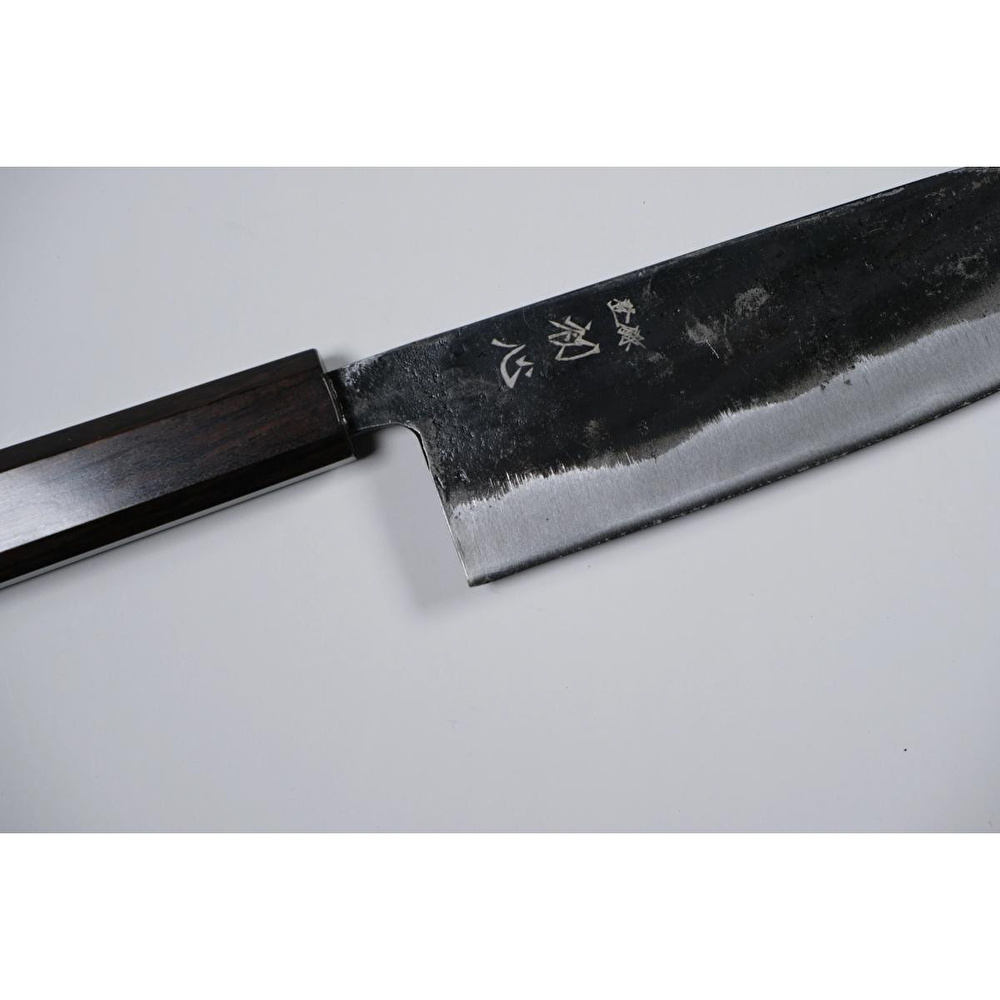 Hatsukokoro Santoku Şef Bıçağı - Aogami #2 - Kurouchi 165mm - Abanoz Sap görseli 2