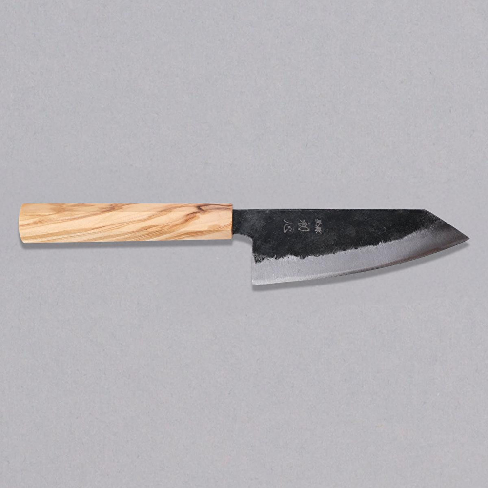 Hatsukokoro Ko Bunka Şef Bıçağı - Aogami #2 - Kurouchi 120mm - Zeytin Ağacı Sap görseli 1