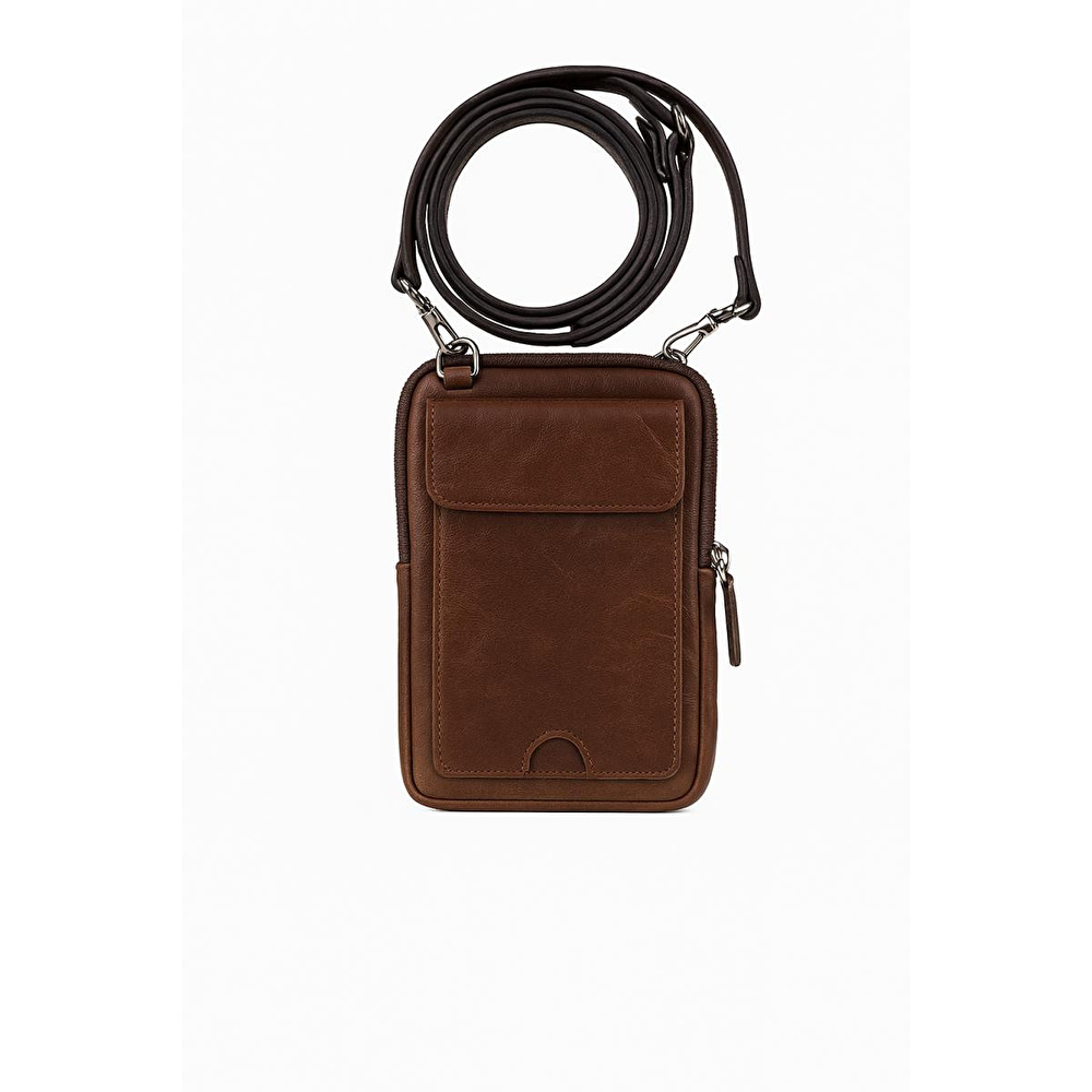 Bloominbag Bloomnino Mahogany Brown Hakiki Deri Crossbody Çanta görseli 1
