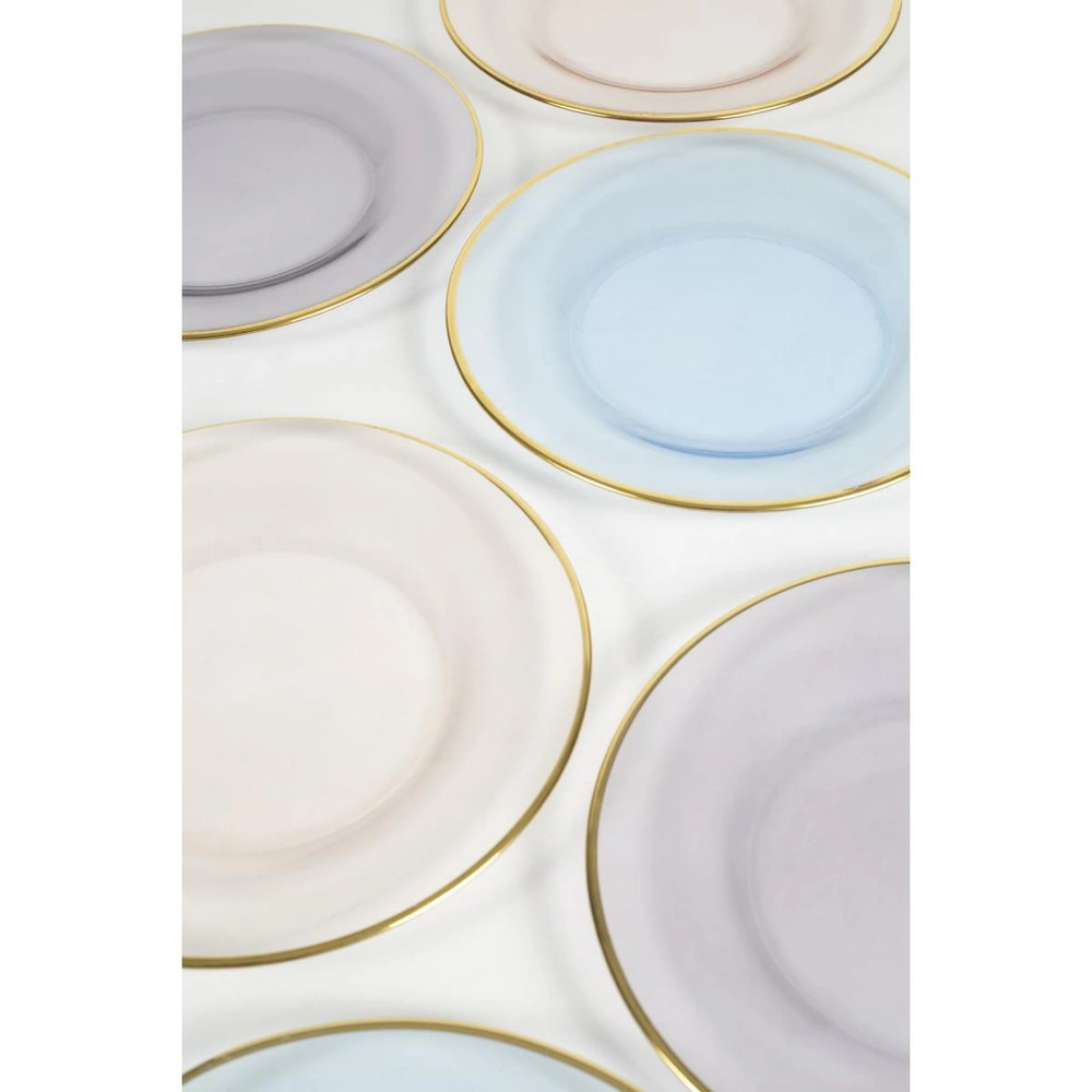 Rakle Five O Clock 6'lı Cam Pasta Tabağı Seti 19 Cm görseli 4