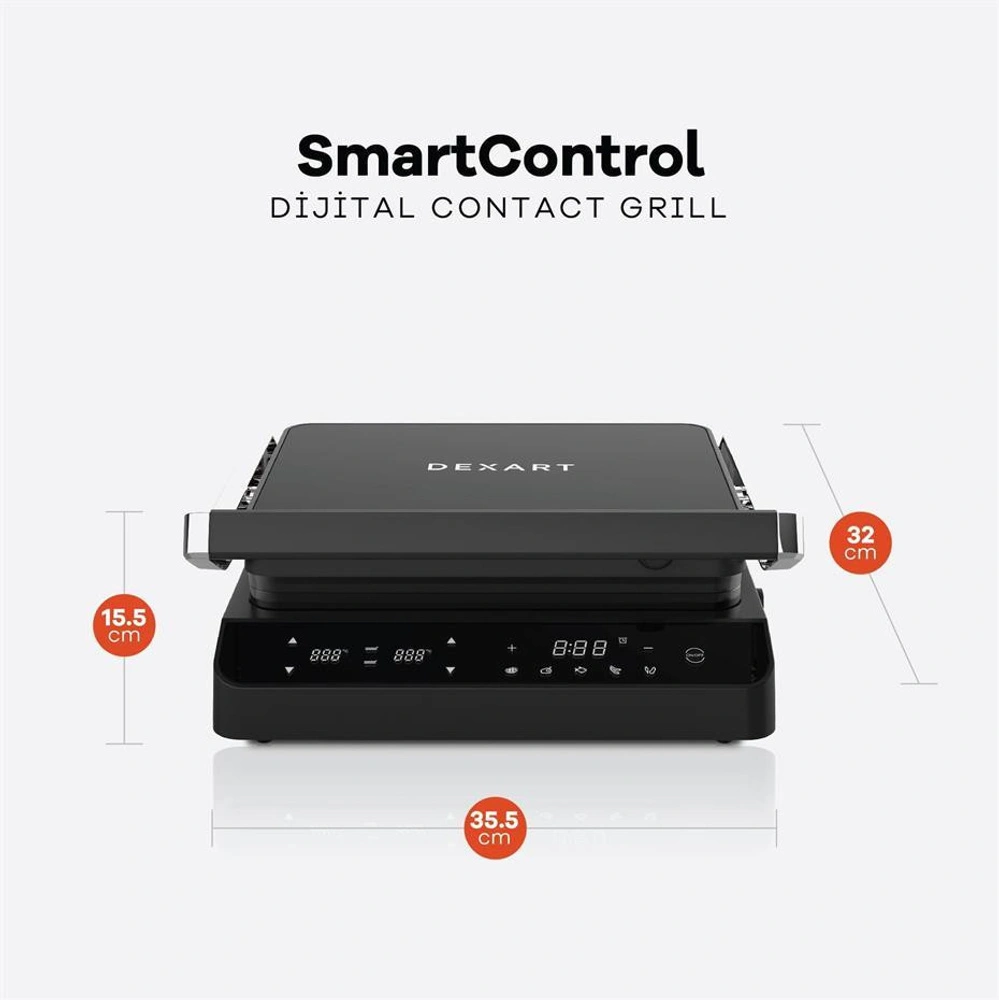 Dexart Smartcontrol Dijital Izgara Tost Makinesi görseli 2