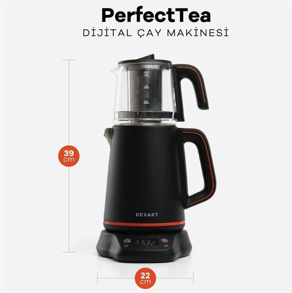 Dexart Perfecttea Dijital Çay Makinesi Siyah görseli 2