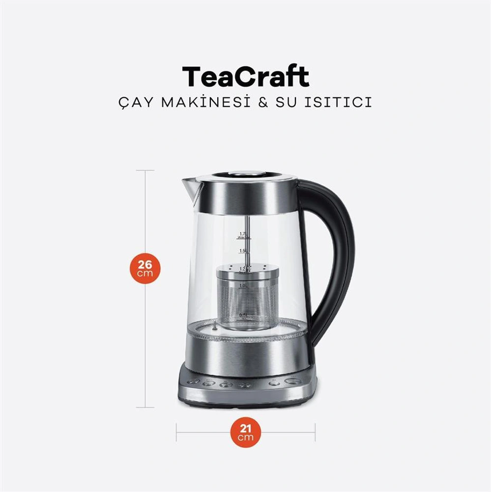 Dexart Teacraft Çay Makinesi & Su Isıtıcı Paslanmaz Çelik görseli 2