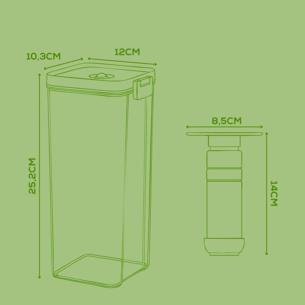Vienev 4'lü Vakumlu Saklama Kabı Seti | 3x 2 Litre Kap + Manuel Pompa görseli 2