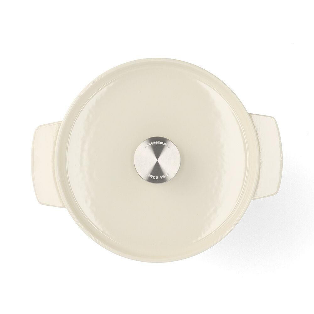 Kitchenaid Döküm Demir Tencere 22 Cm - 3.3 L Krem görseli 2