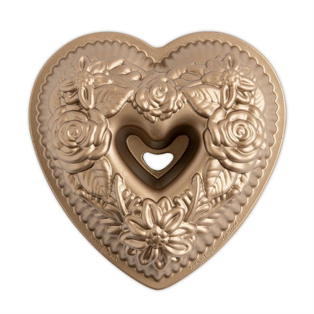 Nordicware Çiçekli Kalp Bundt Kek Kalıbı görseli 1