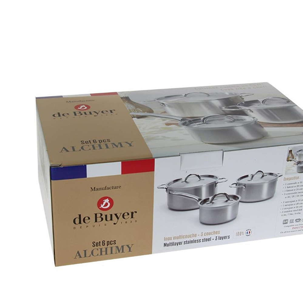 De Buyer Alchimy 3 Katmanlı 6 Parça Paslanmaz Çelik Tencere Seti Paslanmaz Çelik görseli 4