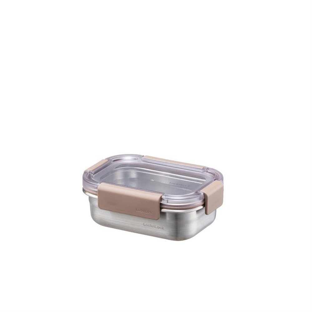 Locknlock Paslanmaz Çelik Fırın & Saklama Kabı Dörtgen Kilitli 310 Ml - Kahverengi görseli 2