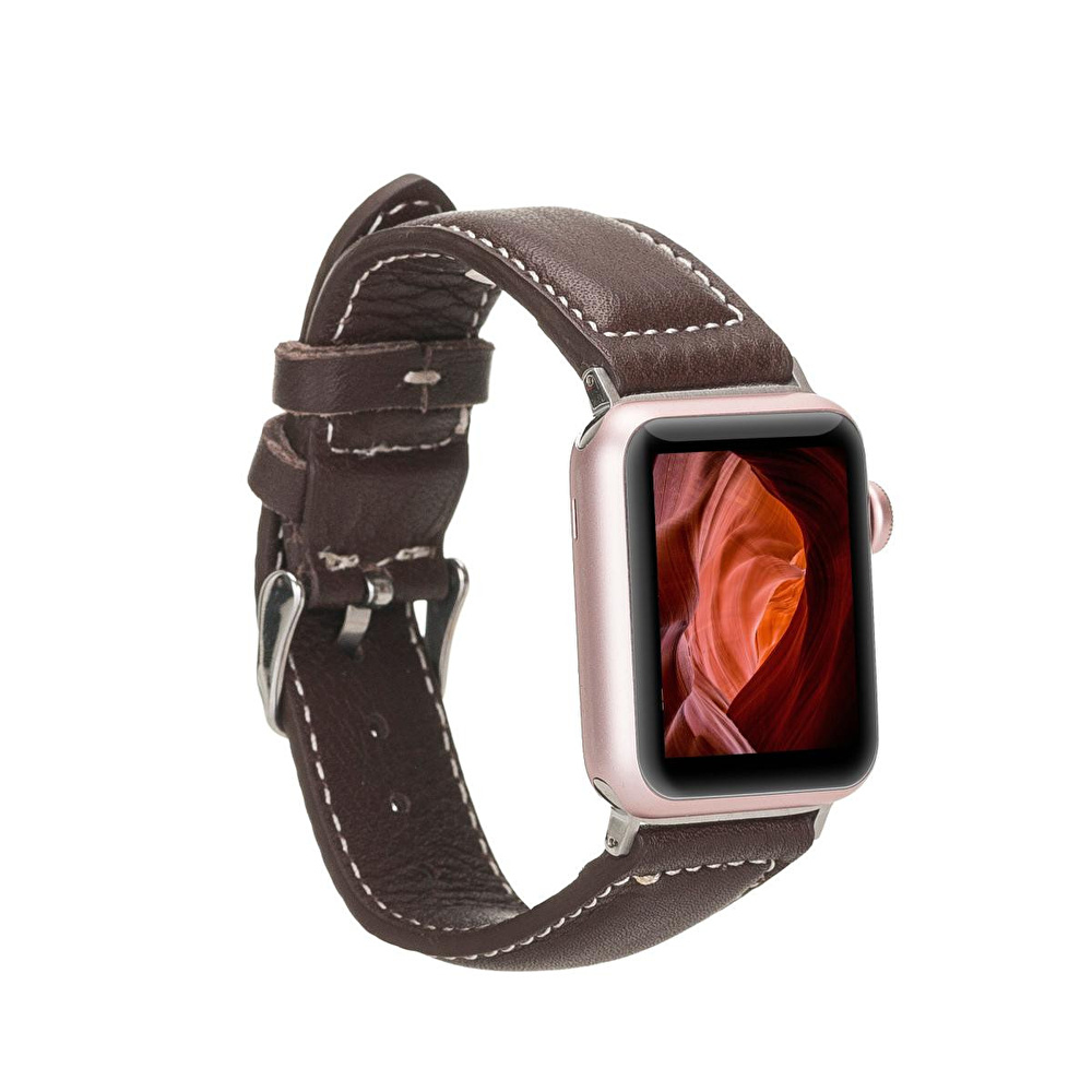 Bloominbag Bloomband Crimora Kahve Deri Apple Watch Kordonu-44/45/46/49mm görseli 1