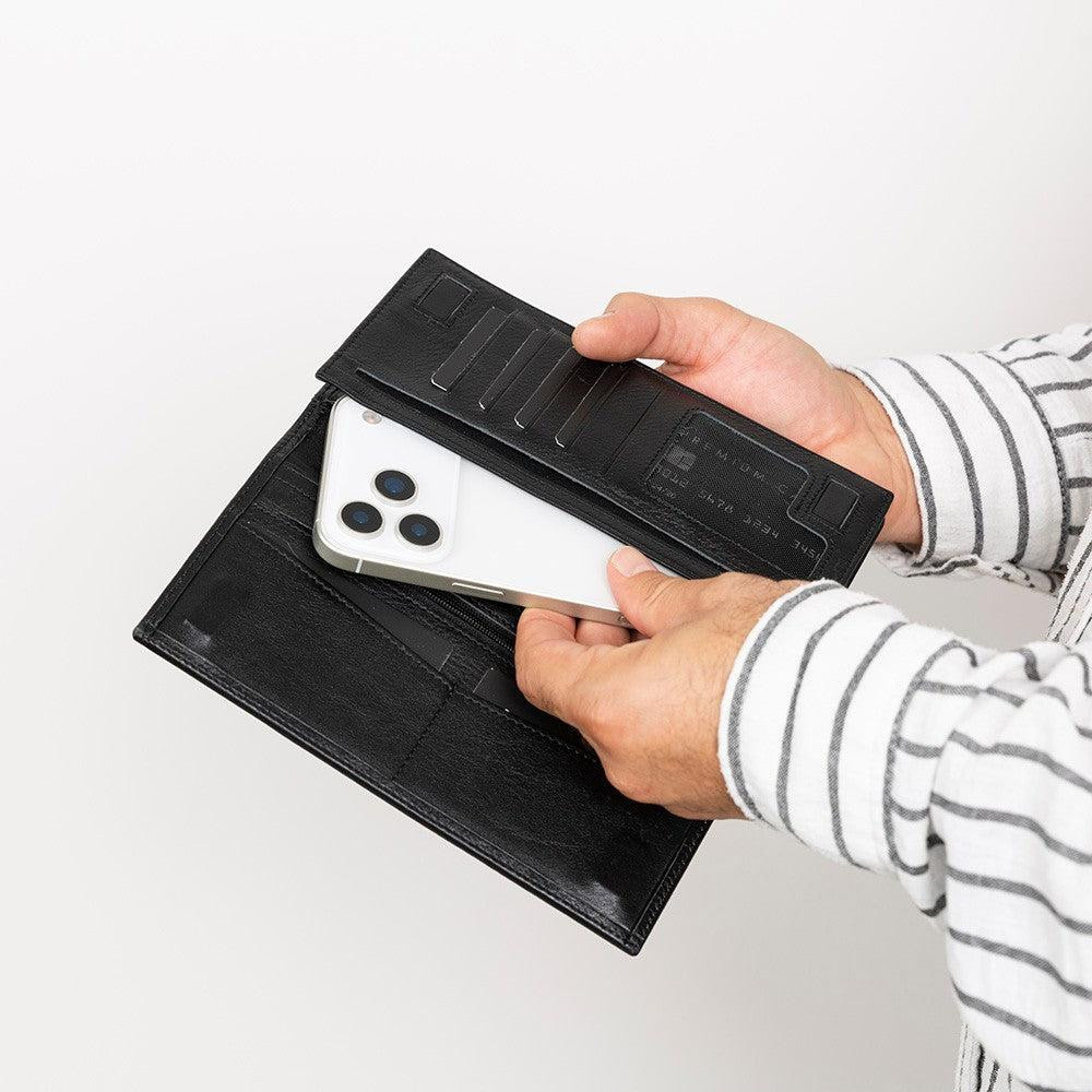 Bloominbag Bloomtenuta Obsidian Black – Hakiki Deri Cüzdan & Telefon Çantası görseli 3