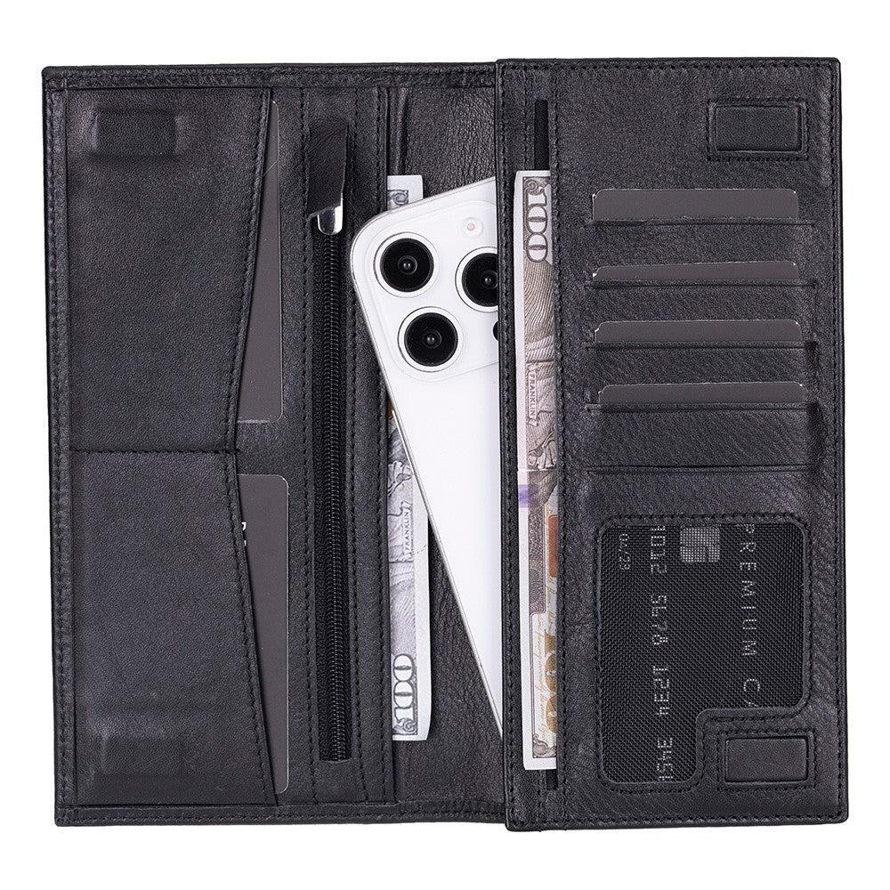 Bloominbag Bloomtenuta Obsidian Black – Hakiki Deri Cüzdan & Telefon Çantası görseli 2