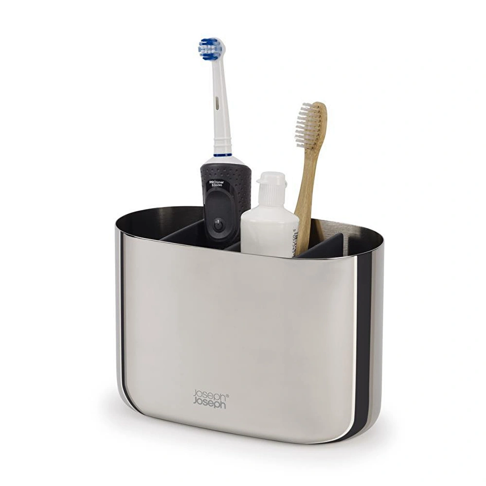 Joseph Joseph Easystore Luxe Büyük Diş Fırçalık Caddy Çelik görseli 2