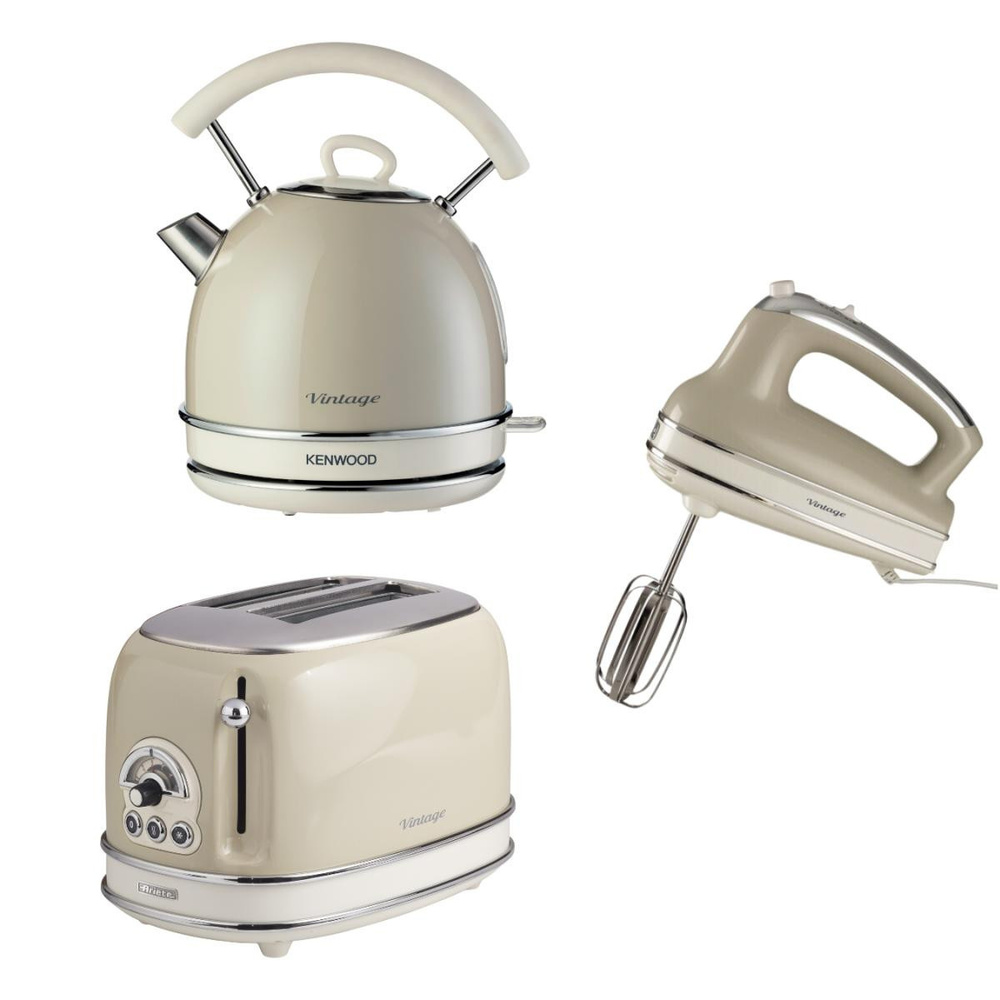 Ariete Vintage 3'lü Set, Bej (dom Su Isıtıcı + El Mikseri + Ekmek Kızartma Makinesi Özel Set) khset11 görseli 1