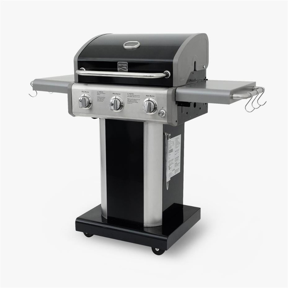 Kenmore Gazlı Barbekü 3 Ocaklı Siyah - Metal görseli 1