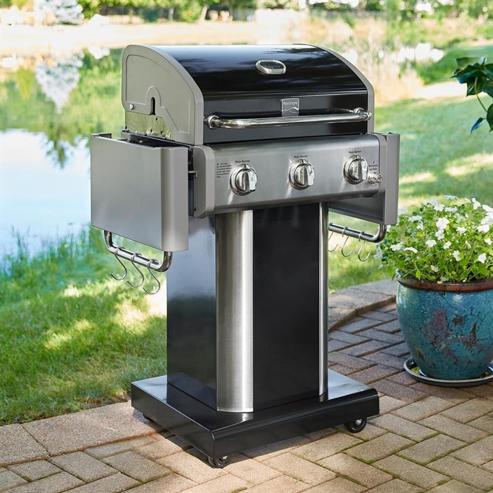 Kenmore Gazlı Barbekü 3 Ocaklı Siyah - Metal görseli 5