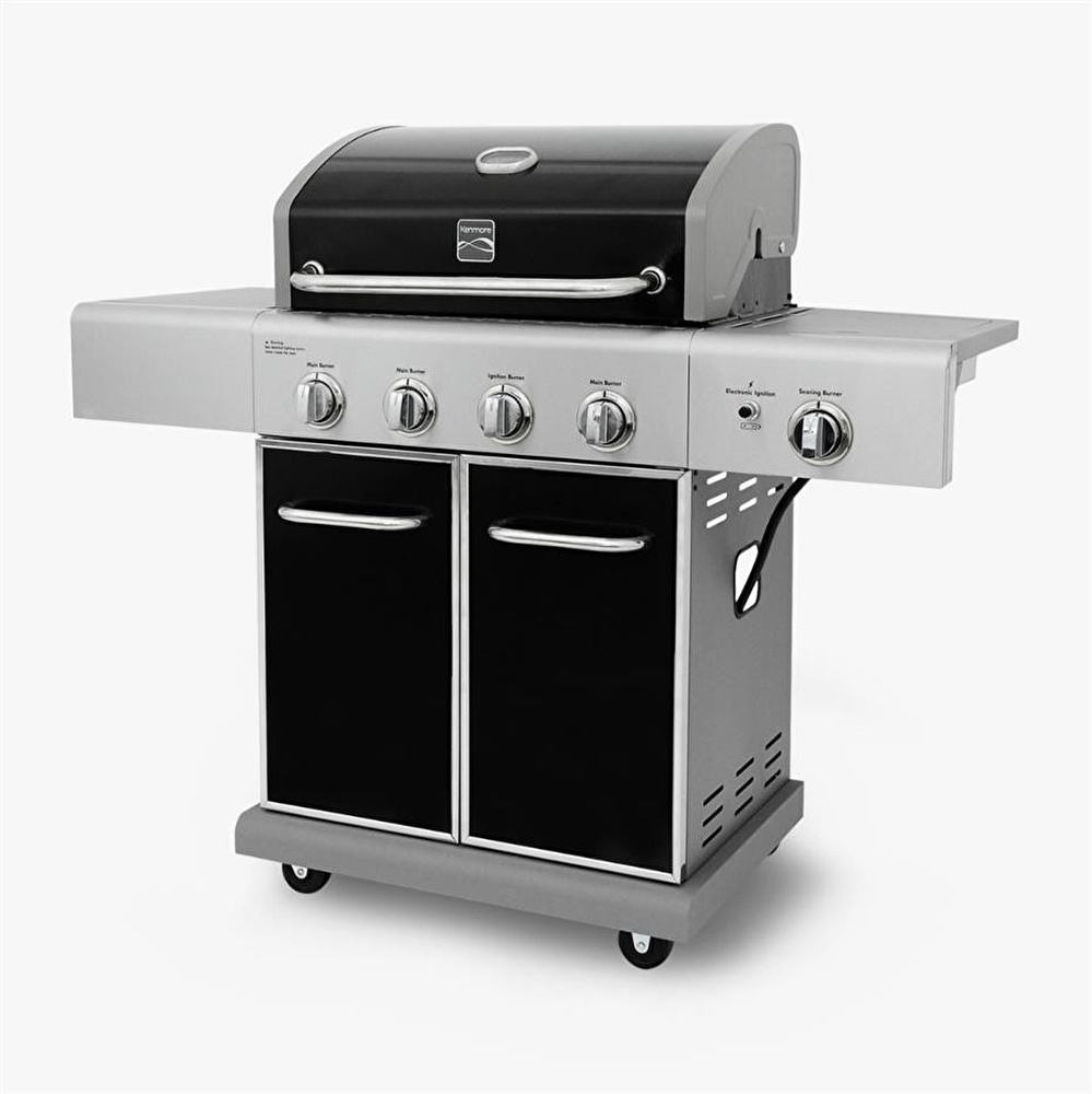 Kenmore Gazlı Barbekü 4 Ocaklı Siyah - Metal görseli 1