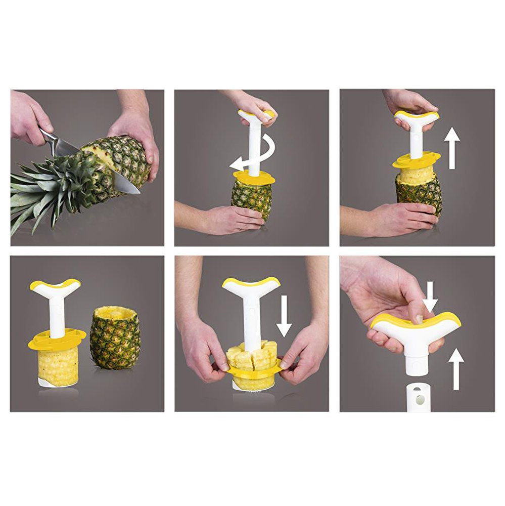 Vacu Vin Ananas Dilimleyici Beyaz/sarı görseli 2