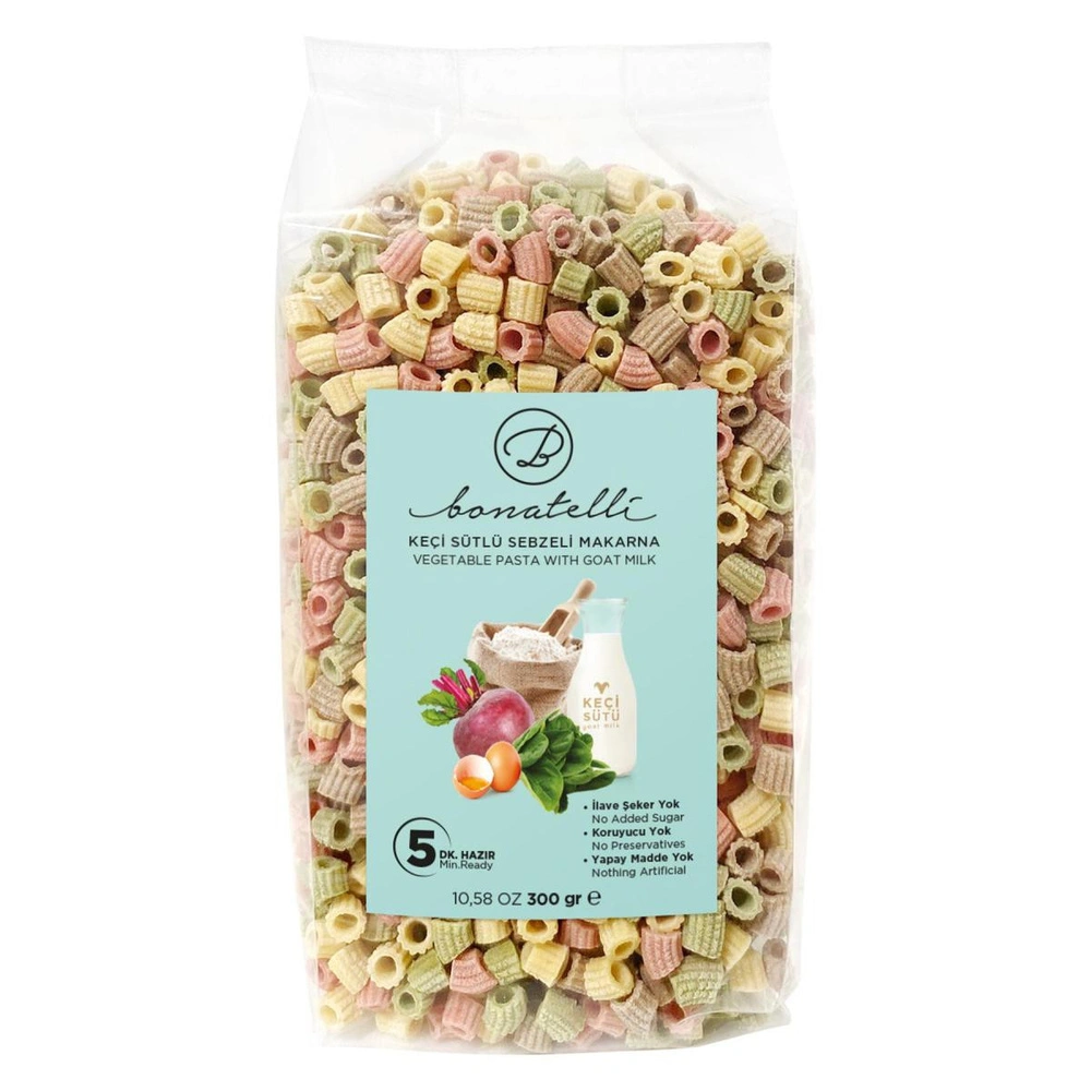 Bonatelli Keçi Sütlü Sebzeli Makarna 300 Gr görseli 1