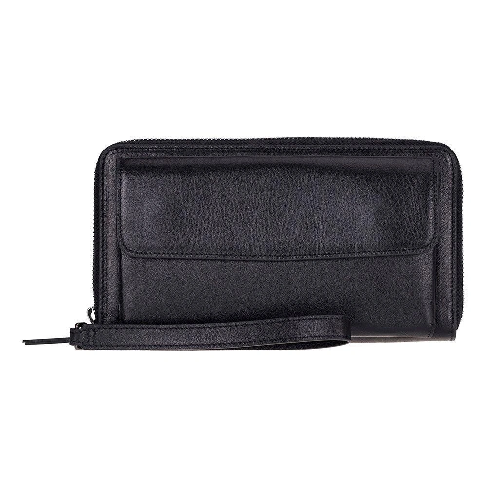 Bloominbag Bloomporter Obsidian Black Hakiki Deri Telefon Bölmeli Cüzdan görseli 1