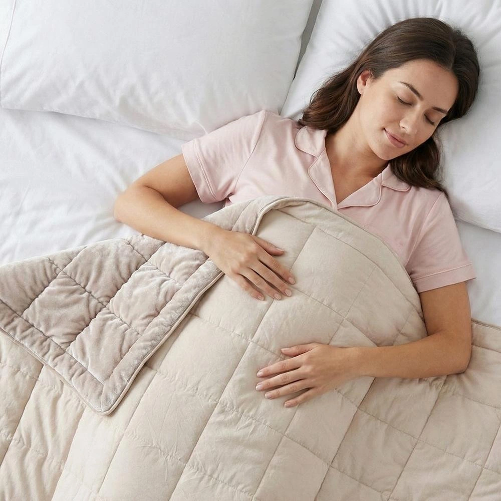 Penelope Çift Kişilik Çift Taraflı Welsoft Yorgan Taş 195x215 Cm - Velour Serisi görseli 2