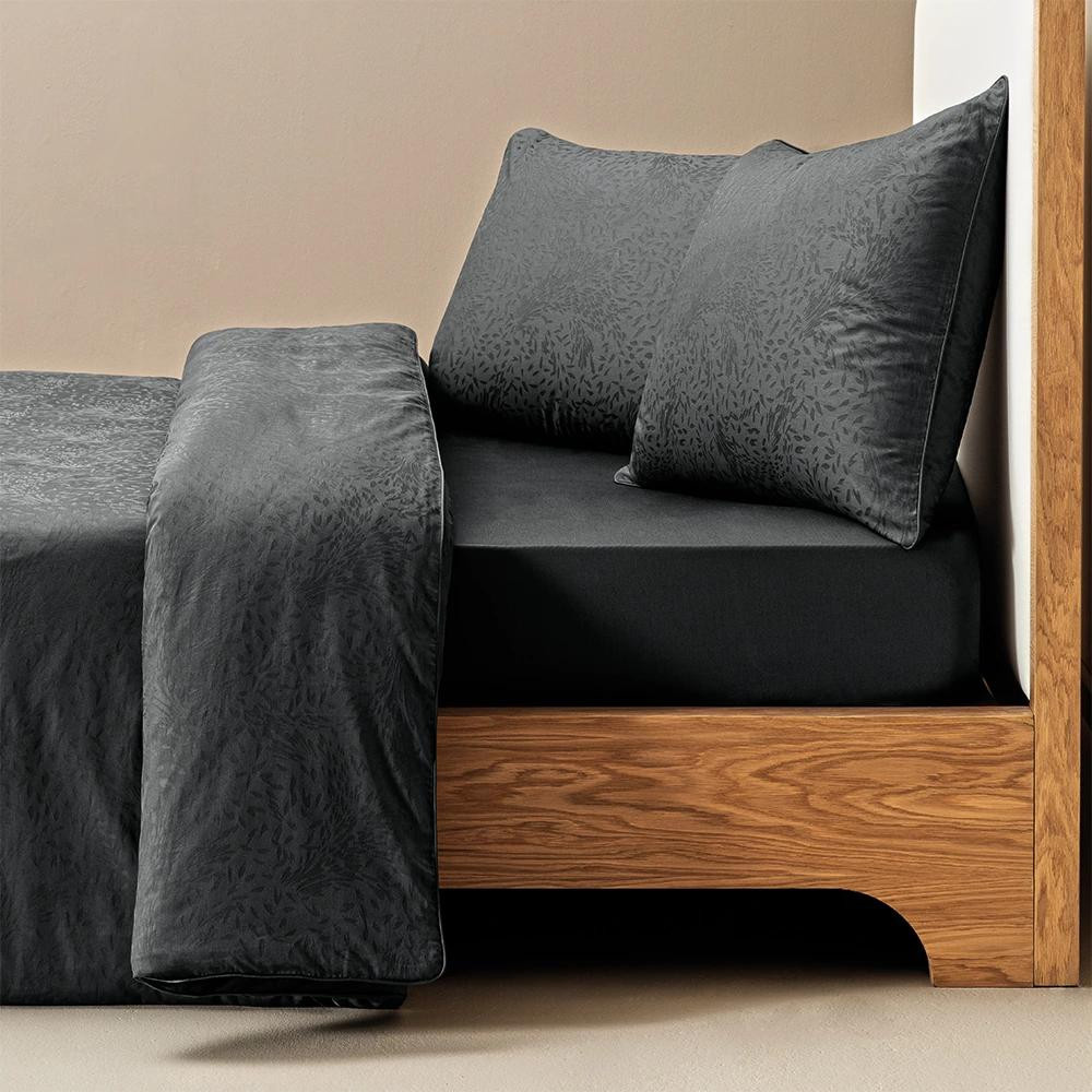Penelope %100 Pamuk Saten Nevresim Seti 240x220 Cm Antrasit - Plume Serisi görseli 1
