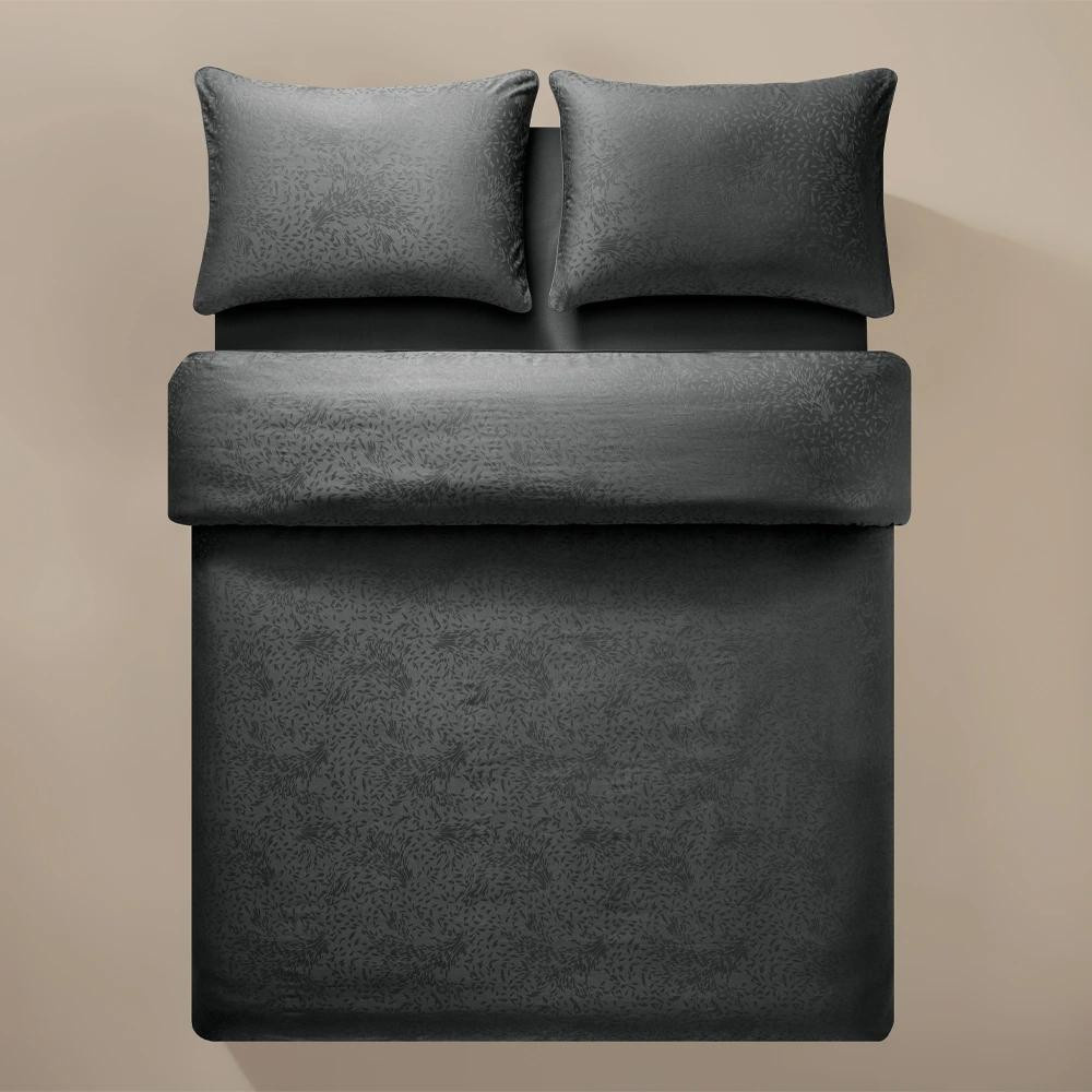 Penelope %100 Pamuk Saten Nevresim Seti 240x220 Cm Antrasit - Plume Serisi görseli 2