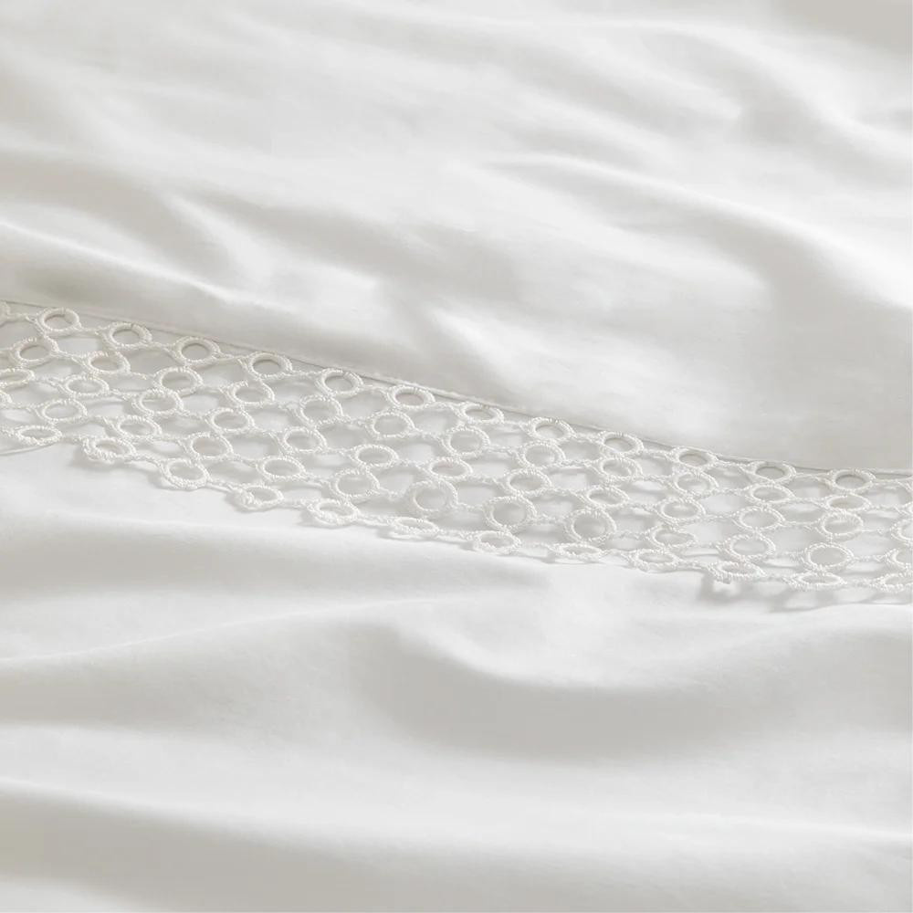 Penelope %100 Pamuk Saten Kumaş Nevresim Seti 240x220 Cm Beyaz - Manuela Serisi görseli 4